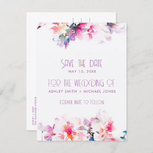 Garden Floral Budget Wedding Save the Date Announcement Postcard