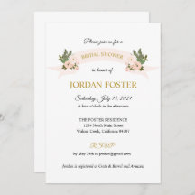 Garden Floral Crest Bridal Shower Invitation