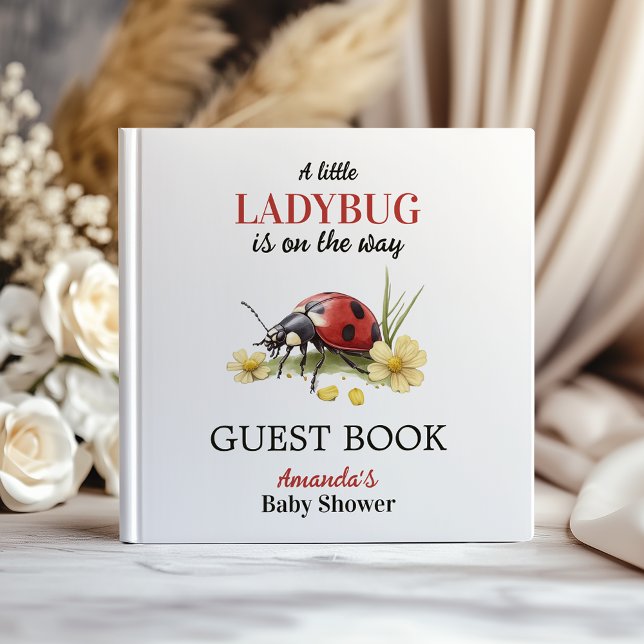 Garden Floral Daisy Little Ladybug Baby Shower Guest Book (Creator Uploaded)