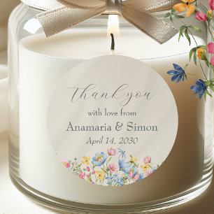 Garden Floral Engagement Favour Thank You Classic Round Sticker