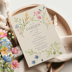 Garden Floral Engagement Party Invitation