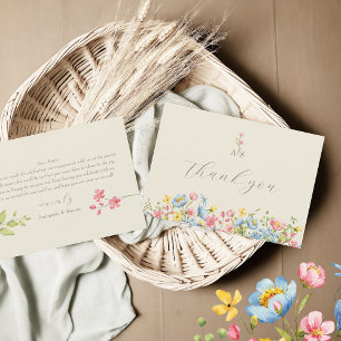 Garden Floral Engagement Thank You Card