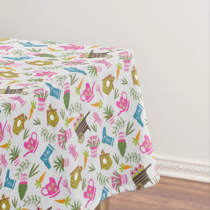 Garden Floral Grey Tablecloth