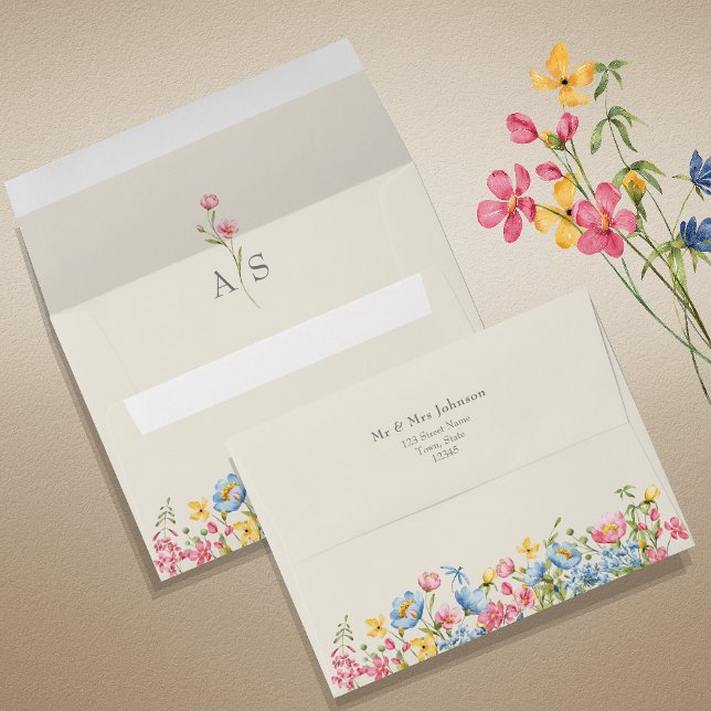 Garden Floral Monogram Envelope (Creator Uploaded)