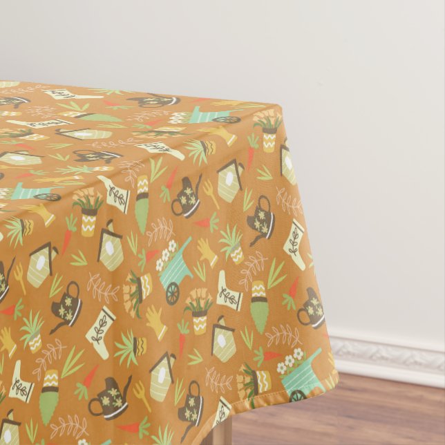 Garden Floral Mustard Tablecloth (In Situ)