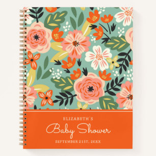 Garden Floral Pattern   Baby Shower Notebook
