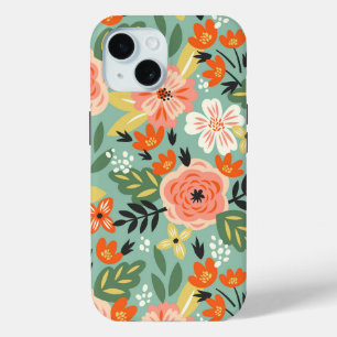 Garden Floral Pattern iPhone 15 Case