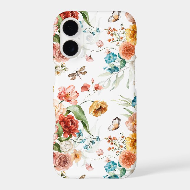 Garden Floral Pattern iPhone Case (Back)