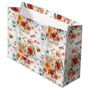 Garden Floral Pattern Large Gift Bag