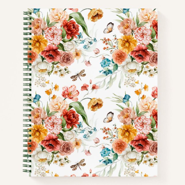 Garden Floral Pattern Notebook (Front)