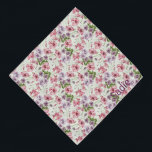 Garden Floral Pattern Personalised Pet Name Pet Bandana<br><div class="desc">A pretty floral pattern,  personalised with your pet's name. Decorated with girly pink and purple pastel watercolors,  this bandanna will look stunning on your pet! Treat yourself to a matching "Mum and Me" scarf with your own name.</div>