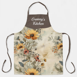 Garden Floral Personalised All Over Print Apron