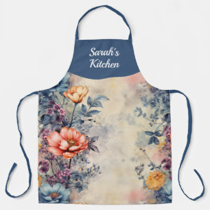 Garden Floral Personalized All Over Print Apron