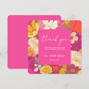 Garden Floral Pink Bridal shower Thank You Card