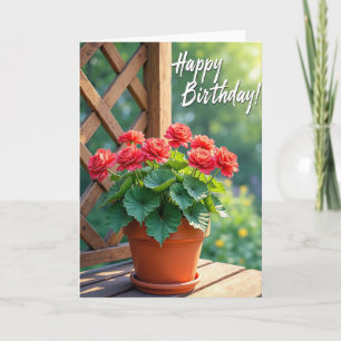 Garden Floral Pot Birthday Card