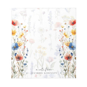 Garden Floral Spring Summer Wildflowers Name Notepad