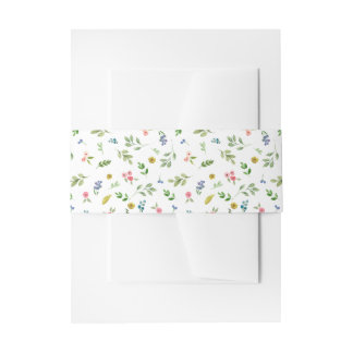 Garden Floral Wedding Belly Band Invitation Belly Band