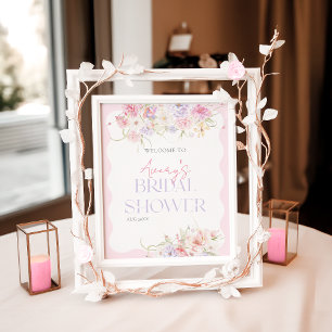 Garden Floral Wildflower Modern Bridal Welcome Poster