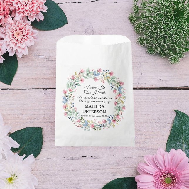 Garden Floral Wreath Memorial Seed Packet Favour Bag (Creator Uploaded)