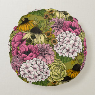 Garden florals 2 round cushion