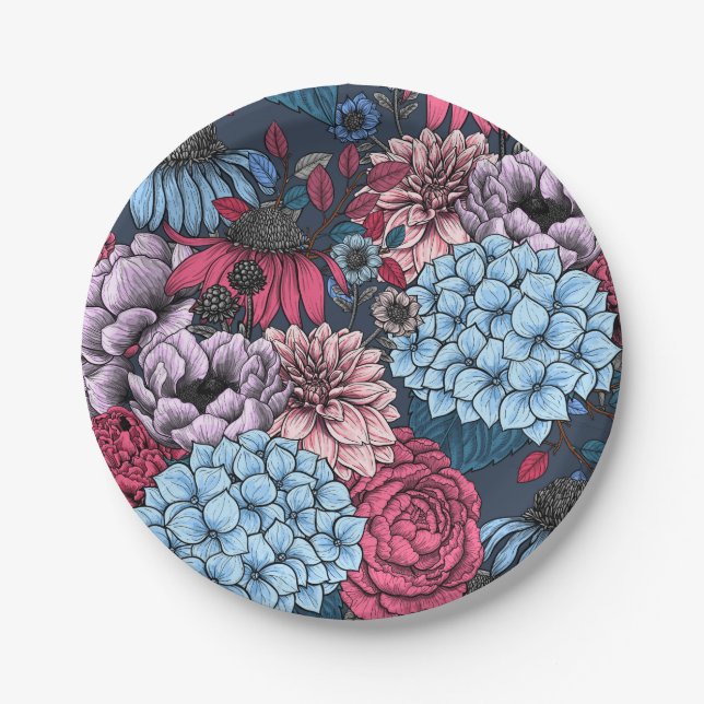 Garden florals paper plate (Front)