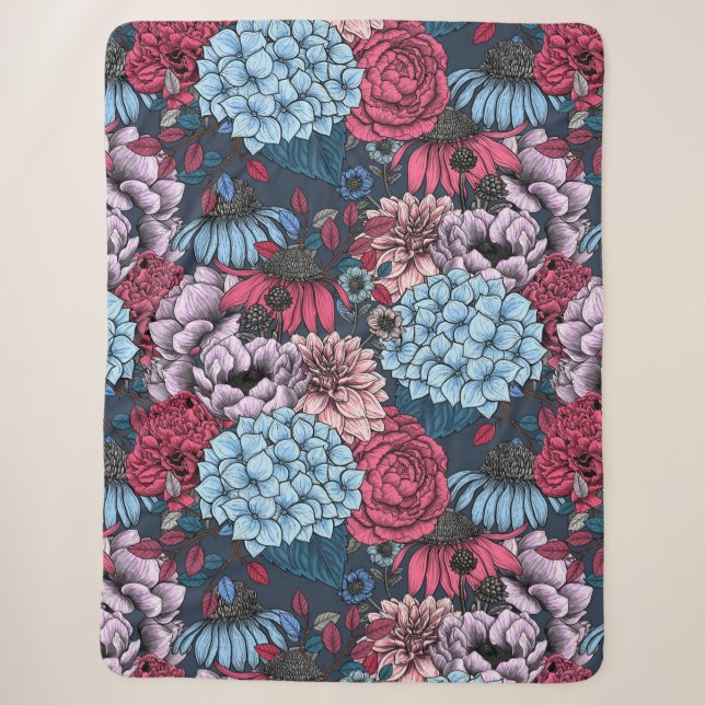 Garden florals sherpa blanket (Front)