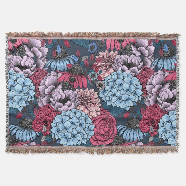 Garden florals throw blanket (Front)