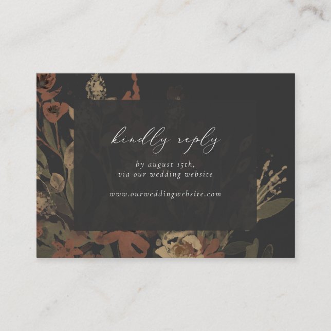 Garden Flourish RSVP by website insert (Front)