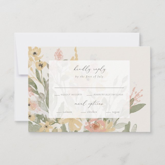 Garden Flourish RSVP with Menu (Front)
