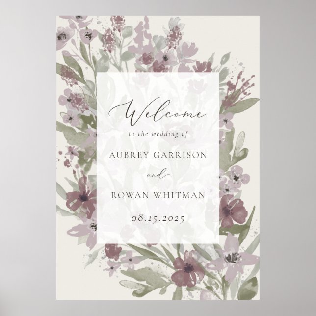 Garden Flourish Wedding Welcome Poster (Front)