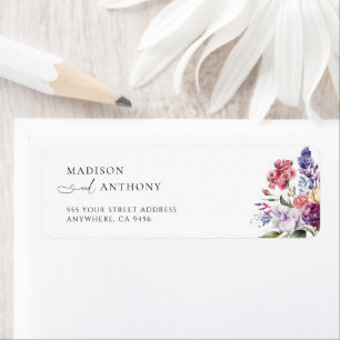 Garden Flower Calligraphy Return Address Label