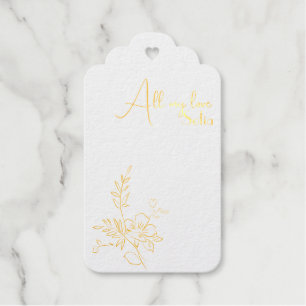 Garden flower minimalist typography Foil Gift Tag