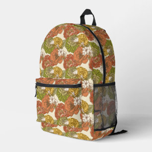 Garden Flower Pattern Printed Backpack