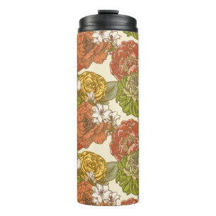 Garden Flower Pattern Thermal Tumbler
