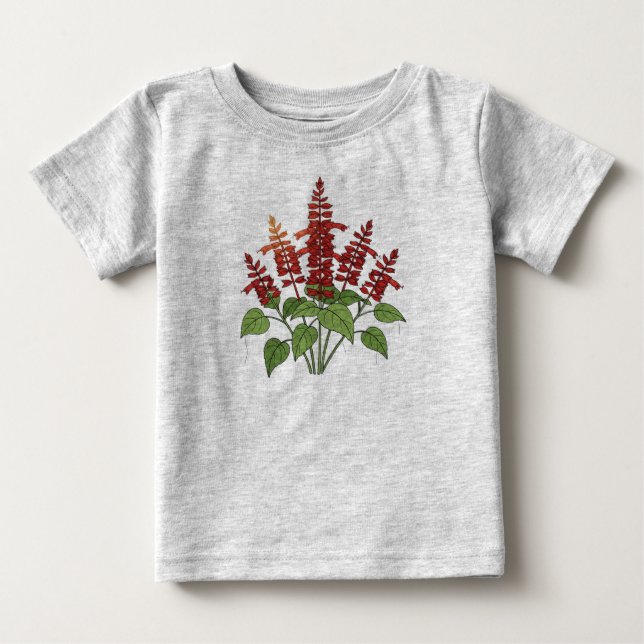 Garden Flower - Scarlet Sage Botanical Tee (Front)