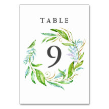 Garden Flower Watercolor Wreath Wedding Card