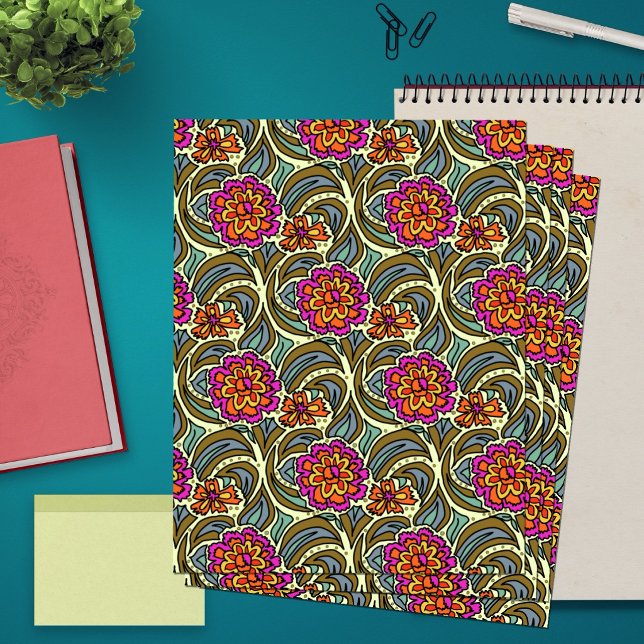 Garden Flowers Art Pattern Scrapbook Paper (Creator Uploaded)