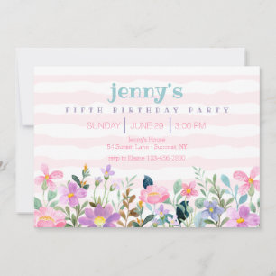 Garden Flowers Birthday Party Invitation