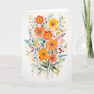 Garden Flowers Bloom Art Holiday Card