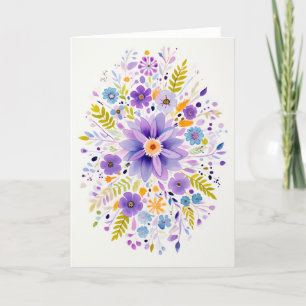 Garden Flowers Bloom Art Holiday Card