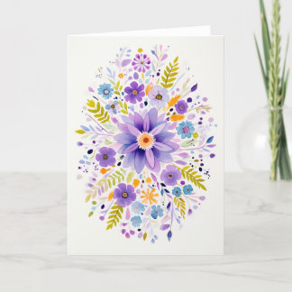 Garden Flowers Bloom Art Holiday Card