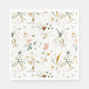 Garden Flowers Botanical Bridal Shower  Napkin