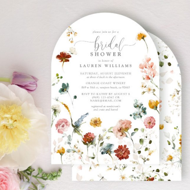 Garden Flowers Botanical Script Bridal Shower  Invitation (Creator Uploaded)