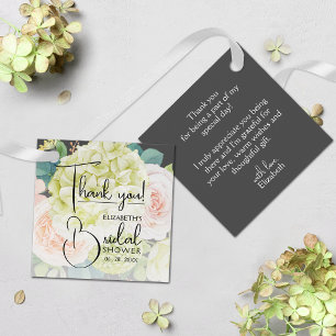 Garden Flowers Bridal Shower Brown Favour Tags