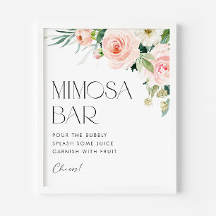 Garden Flowers Bridal Shower Mimosa Bar Poster