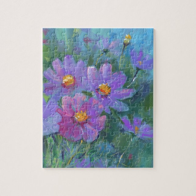 Garden flowers (Cosmos bipinnatus, Mexican aster) Jigsaw Puzzle (Vertical)