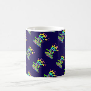 Garden Flowers Dk Blue Diagonal Coffee Mug