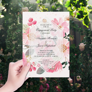 Garden Flowers Engagement Party Invitation