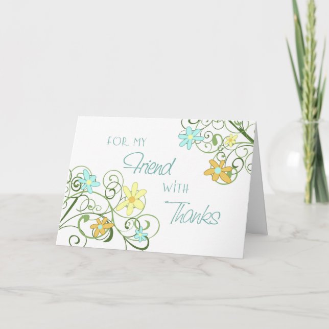 Garden Flowers Friend Thank You Bridesmaid Card (Front)