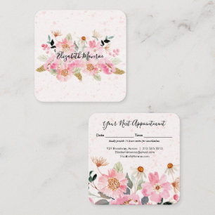 Garden Flowers Hair Stylist Salon Makeup Appointment Card